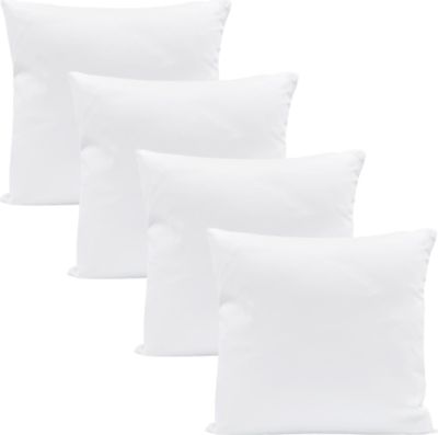 4x Kopfkissen 45x45 cm Innenkissen Steppkissen Mikrofaser Kissen für Allergiker füllkissen Bettkissen Schlafkissen Pillow (Weiß, 4er Set 45 x 45 cm)