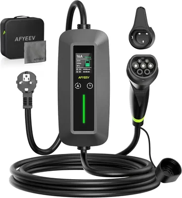 Image de Câble de charge de type 2, connecteur Schuko, 10 mètres, 3,68 kW, 6-16 A, chargeur portable pour véhicules électriques