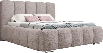 Produktbild von MIRJAN24 Polsterbett Wizko Boucle, Doppelbett mit Bettkasten, Ehebett, Leistenlattenrost aus Holz (Farbe: Abriamo 11, Größe: 160x200 cm)