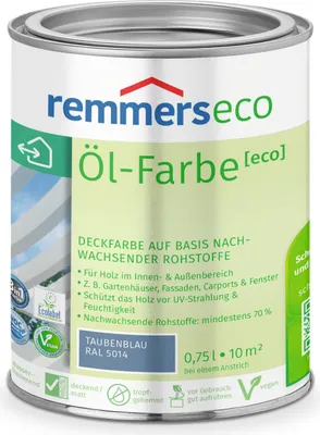 Produktbild von Remmers Öl-Farbe [eco] taubenblau (RAL 5014) 0,75 l, Holzlack