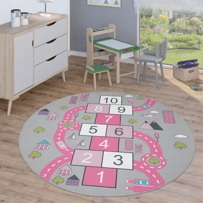 Immagine prodotto di Tappeto per bambini Tappeto rotondo Tappeto da gioco per cameretta Tappeto moderno Dimensioni 160 cm Rotondo