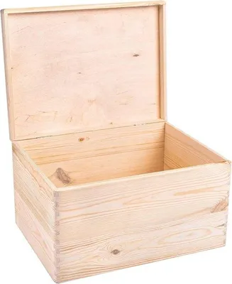 Image de Coffre de rangement de jardin - Grande caisse en bois XXL avec couvercle, bois naturel, 40 x 30 x 24 cm