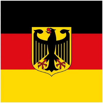 Produktbild von Wallario Memoboard Magnettafel aus Glas, Größe 50 x 50 cm, Motiv Deutsche Flagge mit Wappen