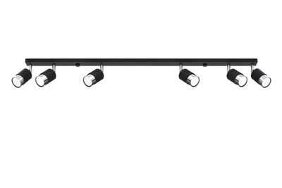 Zdjęcie produktu dla Reflektor spot NERO czarna-chromowana 6xGU10x10W metal wym:18x5x117cm IP20 Sollux Lighting