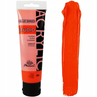 Zdjęcie produktu dla Farba Akrylowa Pomarańczowa Artystyczna Phoenix 304 Orange 100ml