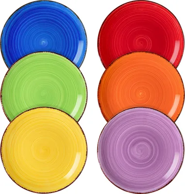 Produktbild von Kuchenteller Steingut, vancasso BONITA 6-teiliges Flachteller, Ø 18,8 cm Pastateller Dessertteller Set