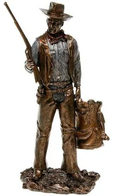 John Wayne Bronzestandbild, Cowboyfigur, 33 cm