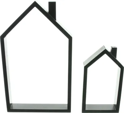 Produktbild von Haus 'Black' 2er Set Deko Dekoration Figur Figuren Winter Herbst Weihnachtsdeko