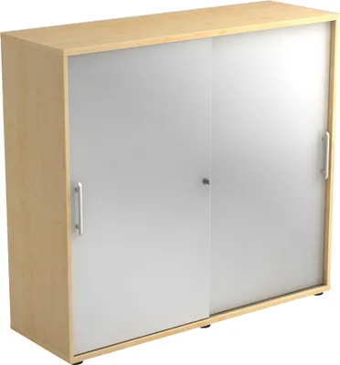Produktbild von BETA 1753S - Ahorn/Silber 3 OH Schiebetürenschrank Relinggriff Kunststoff