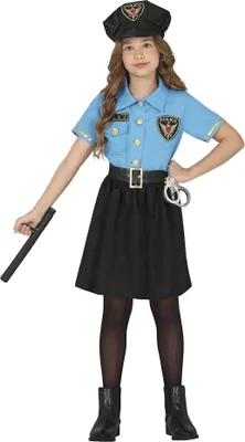 Immagine prodotto di Fiestas Guirca - Costume da poliziotta per bambina FG1135 (128-134) (blu/nero)