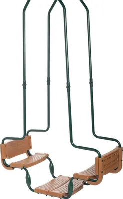 Image de Swing King, balançoire double, vert et marron, crochet carré, référence 2521138