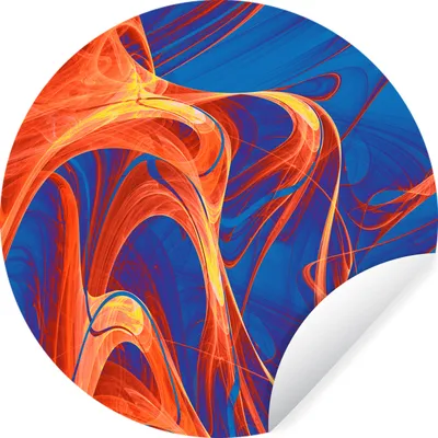 Produktbild von MuchoWow® Runde Wandtattoo - Wandsticker Tapete Aufkleber Kunst - Wellen - Farbe - Psychedelisch Ø 100 cm Selbstklebend und Repositionierbar - Wandaufkleber - Kreis - Tapetenkreis - Wandbild rund - Schlafzimmerdekoration - Wanddeko - runde Tapete - Kunst für zu Hause