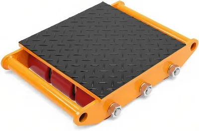 Produktbild von Panzerrollen 15T Transportfahrwerk 385x275x90mm Transportrollen aus Kohlenstoffstahl Industrieroller mit 9 PolyurethanRichtungsräder Roller, Möbeltransporthilfe Transportroller für Supermärkten, Baustellen