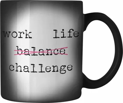 Produktbild von Trendation - Work Life Challange Farbwechsel Zauber-Tasse mit Spruch Frauen Frau Geschenk Büro Arbeit Kollegin Kollege Geschenk (Schwarz)
