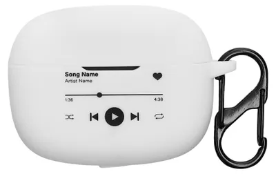 Produktbild von kwmobile Design Schutzhülle für JBL Wave 200TWS Hülle - TPU Silikon Case für Kopfhörer Ladecase - stoßfestes Cover mit Karabiner - Schwarz