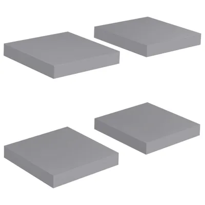 Obrázek produktu pro Plovoucí nástěnné police 4 ks šedé 23 x 23,5 x 3,8 cm MDF