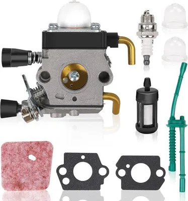 Image de Kit de carburateur avec accessoires pour différentes tronçonneuses à moteur Stihl, idéal pour les modèles FS45C, FS45L, FS55C, FS55T, FC55, KM55R et HL45.