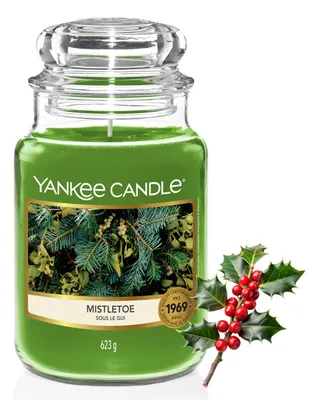 Image de Bougie Yankee Candle en verre (grand format) | Guérande (Mistletoe) | Bougie à longue durée de combustion