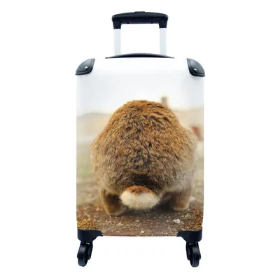Produktbild von MuchoWow® Koffer Handgepäck Trolley Rollkoffer Kleine Reisekoffer mit 4 Rollen - Kaninchen - Tier - Fell - Cabin Size < 55x40x23 cm & 55x40x20 cm - Fotokoffer - Kabinenkoffer - Boardgepäck - Reise-Box - Reisekoffer - Reisegepäck - Koffer mit Bild - Trolley für Kinder