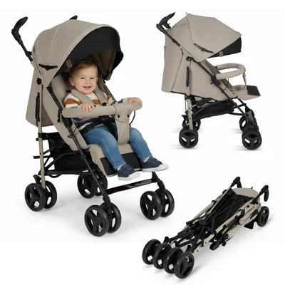 Image de Lionelo Irma poussette pliable petite poussette de voyage avec position allongée Beige
