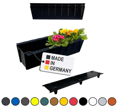 Image de BURI 2 inserts de jardinières pour palettes Euro avec tapis d'arrosage | 37,3cm noir | Jardinière pour palette Euro | Balconnière | Pot de fleurs | en plastique solide | Germany