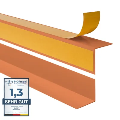 Obrázek produktu pro QUEST Rohová lišta PVC 15x15mm, 2m, Samolepicí, tvrdý ochranný roh na zeď, nalepené na vnější straně, KTZ,L profil, cihla