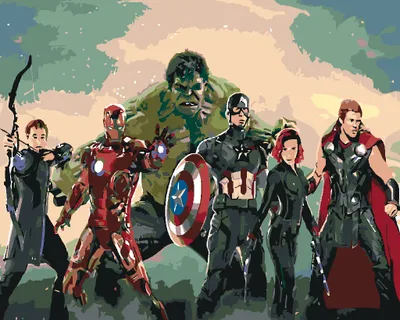 Produktbild von Zuty - Malen nach Zahlen - AVENGERS ASSEMBLE, 40x50 cm, ohne Keilrahmen