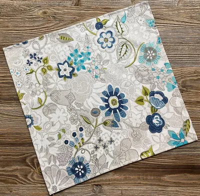 Image de Serviette de table en tissu LARA fleurs multicolores 48x48 cm