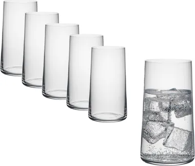 Produktbild von Rona Longdrinkgläser Serie Mode, Longdrinkglas mit moderner und markanter Form,430 ml,spülmaschinenfest,