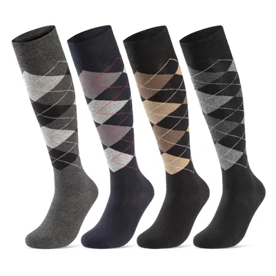Produktbild von Kniestrümpfe Herren Damen Karo Muster - 22733 Farbmix 43-46 4 Paar