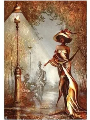 Image de Mosaïque en diamant, femme avec un chapeau, 30x40 cm