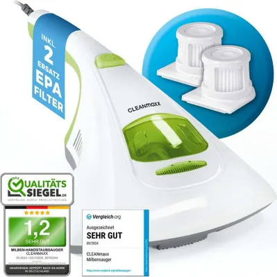 Produktbild von MAXXMEE Milben-Handstaubsauger Antimilben-Sauger mit UV-C-Licht Reinigung und Desinfizierung in einem Schritt inkl. HEPA Filter [Matratzensauger]