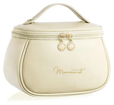Produktbild von Kleine Kosmetiktasche für unterwegs, wasserdicht, ideal für Damen und Mädchen, tragbar, aus Leder, mit Organizer-Funktion