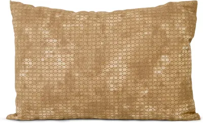 Productafbeelding van Arvenkussen 30 x 20 cm, batik goud + bio-inlett natuur - dennenhoutspaanders in kussen van dennenhout