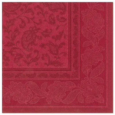 Produktbild von 250 Papstar Servietten ROYAL Collection 1/4-Falz 40 cm x 40 cm bordeaux Ornaments 11668