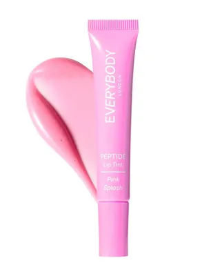 Produktbild von EVERYBODY LONDON - feuchtigkeitsspendender Lip Balm Lippen Lotion mit Soft Tint und Peptiden, Lippenbalsam mit Hyaluronsäure, 10 ml (Pink Splash)
