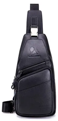 Produktbild von Herren-Schultertasche, Business-Casual-Umhängetasche, Brusttasche – Schwarz