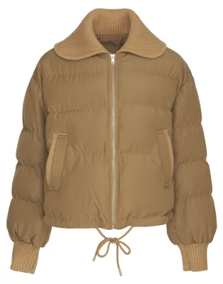 Produktbild von Damen Steppjacke braun Größe S mit Reißverschluss, Taschen und Kordelzug, reguläre Passform