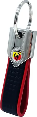 Produktbild von Abarth Offizielle Schlüsselanhäng, Rot und Karbon mit Schild Logo