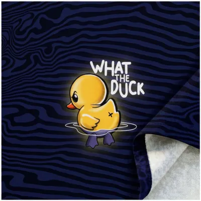 Thorsten Berger French Terry Panel What the Duck mit Detailansicht der Schlingenstruktur auf der Rückseite.