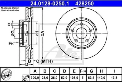 Image de 2 disques de frein avant ATE 300mm pour Ford Mondeo