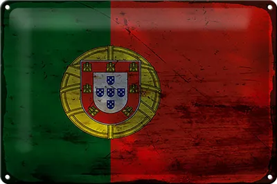 Produktbild von Blechschild Flagge Portugal 30x20cm Flag of Portugal Rost