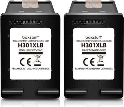 Produktbild von Boxstuff Druckerpatronen 301XL – Kompatibel mit HP Deskjet, Envy und Officejet – Schwarz Multipack