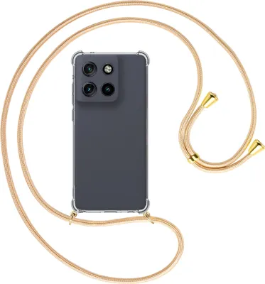 Produktbild von Handykette Backcover-Schutzhülle mit Band (Metall goldfarben) für Motorola Moto G Stylus 5G (2025) - Goldkordel
