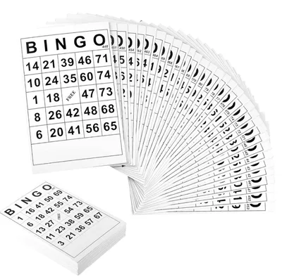 Obrázek produktu pro Bingokarty 60 kusů - 15,5 x 10 cm - Bílé - Tlusté kartonové karty - Jednostranně potištěné