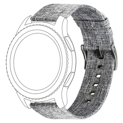 Produktbild von topp - Nylon Armband für Samsung Gear S3 Frontier/Classic & Galaxy Watch 46 mm, Grau