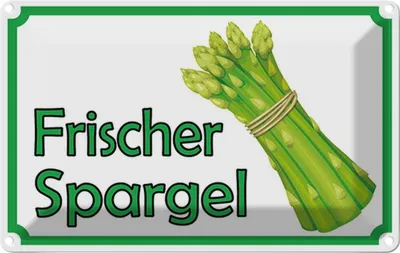 Produktbild von vianmo Blechschild 20x30 cm frischer Spargel Restaurant Essen Trinken