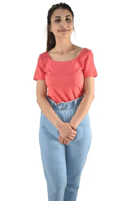 Produktbild von Royyen 225 T-Shirt aus gekämmter Baumwolle mit U-Ausschnitt vorne und hinten – SOMON / M