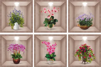 Produktbild von 1 Set kreativer 3D-Vinyl-Wandaufkleber mit Vasen-Design, grünen Pflanzen und Blumen, lichtecht, einfach zu bedienende Aufkleber für eine atemberaubende Raumdekoration