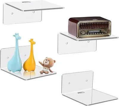 Productafbeelding van Famanu Wandplanken Set, 4 stuks - Transparante wandplanken van acryl